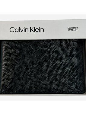 Calvin Klein Black Leather Bifold Wallet